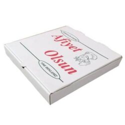 Beyaz Oluklu Pizza Kutusu 33X33X4 Cm 100 Adet - 2
