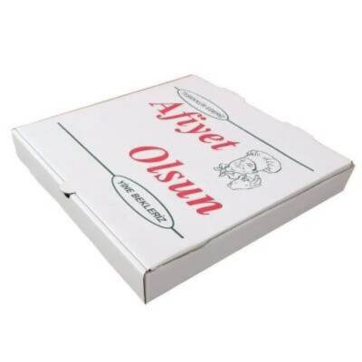Beyaz Oluklu Pizza Kutusu 33X33X4 Cm 100 Adet - 2