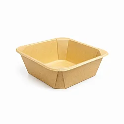 Kraft Kare Salata Kabı Seti 1200 Gr KAP + KAPAK - 2