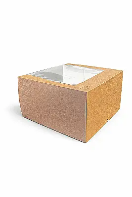 Kutu Turta Pencereli 26,5x26,5x13 Cm Kraft 50 Adetli - 4